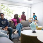 International and exchange students meeting in the Tony T.K. Lau Global Lounge - International Centre