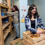 Students working at UM's Student Food Bank.
