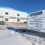 An Amazon warehouse in Montreal's Lachine borough, on Wednesday January 22, 2025. Photo by John Mahoney/Postmedia
