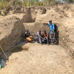 Paul Durkin in Oldupai Gorge, Tanzania with students.