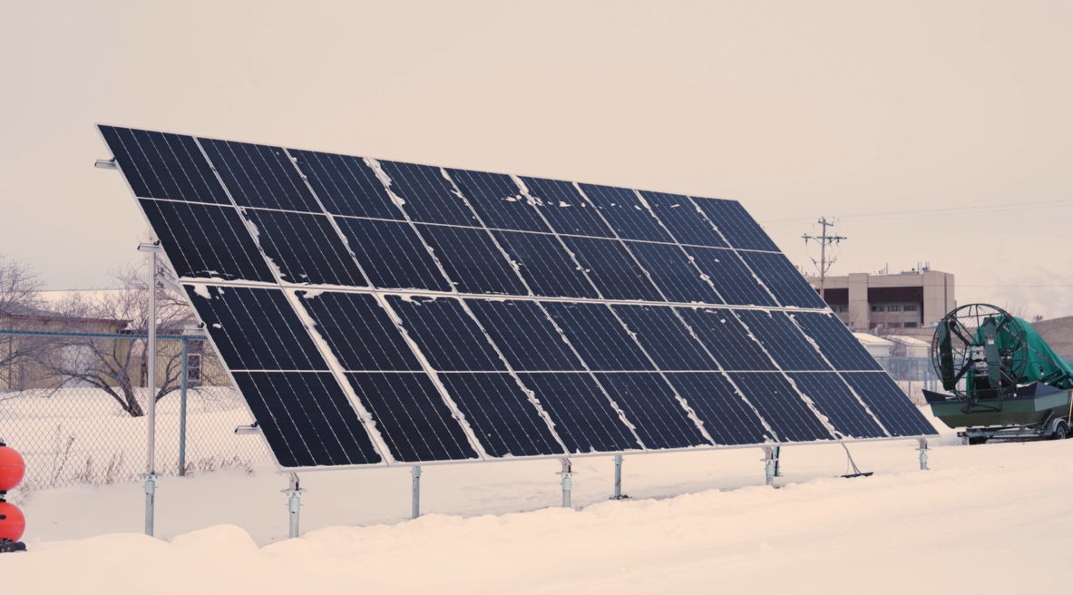 Solar panels at the UM Smartpark will help power experiments involving sea ice.