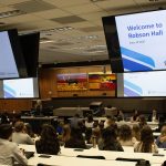 First year law students get oriented in the newly-renovated Harry Walsh, O.C., Q.C. Moot Courtroom, named in honour of one of Canada’s greatest and most respected advocates.