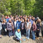 group of staff and faculty at Brokenhead Wetland Interpretive trail