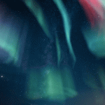 Northern lights in night sky