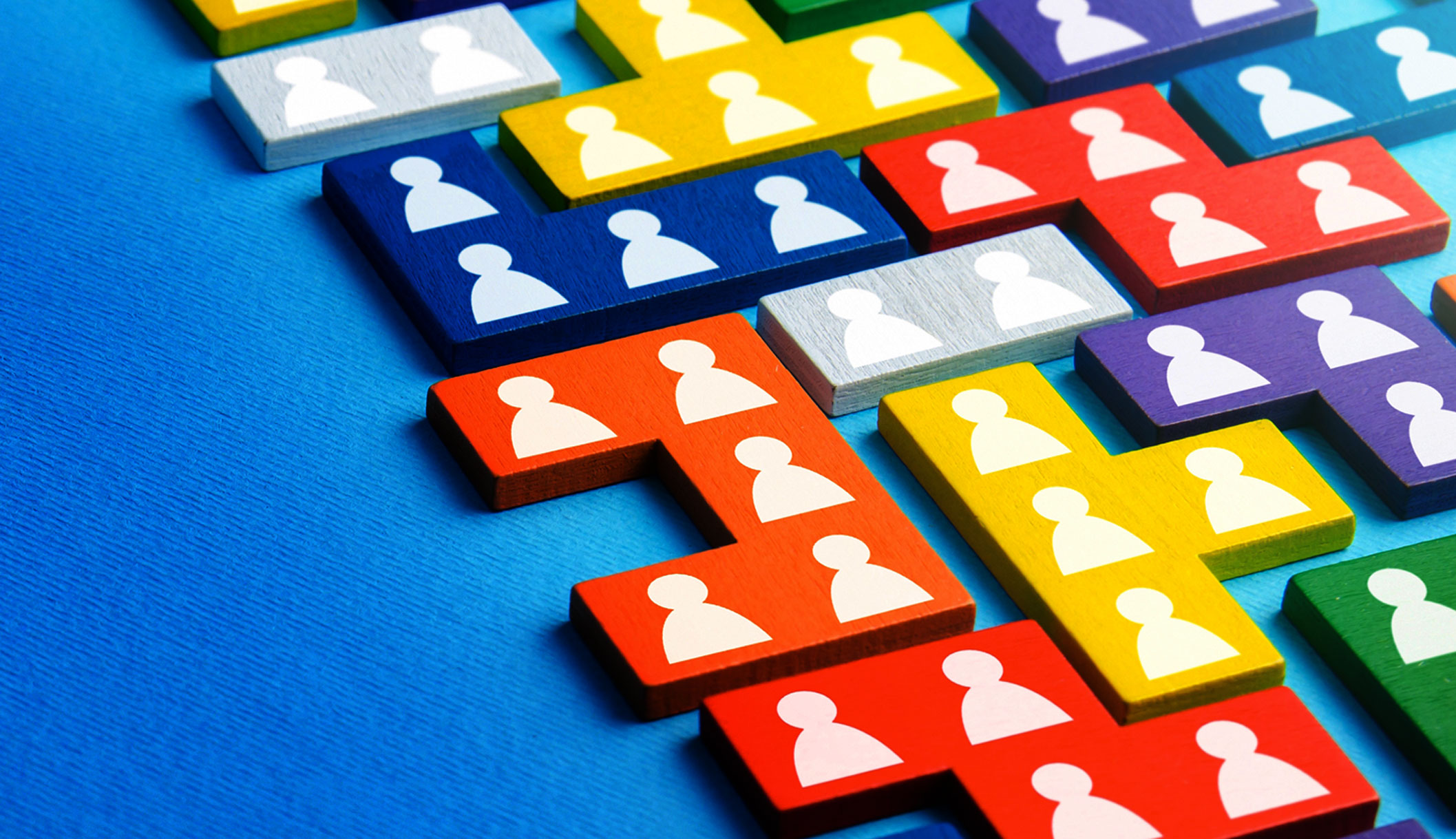 Image of puzzle pieces with different colours.