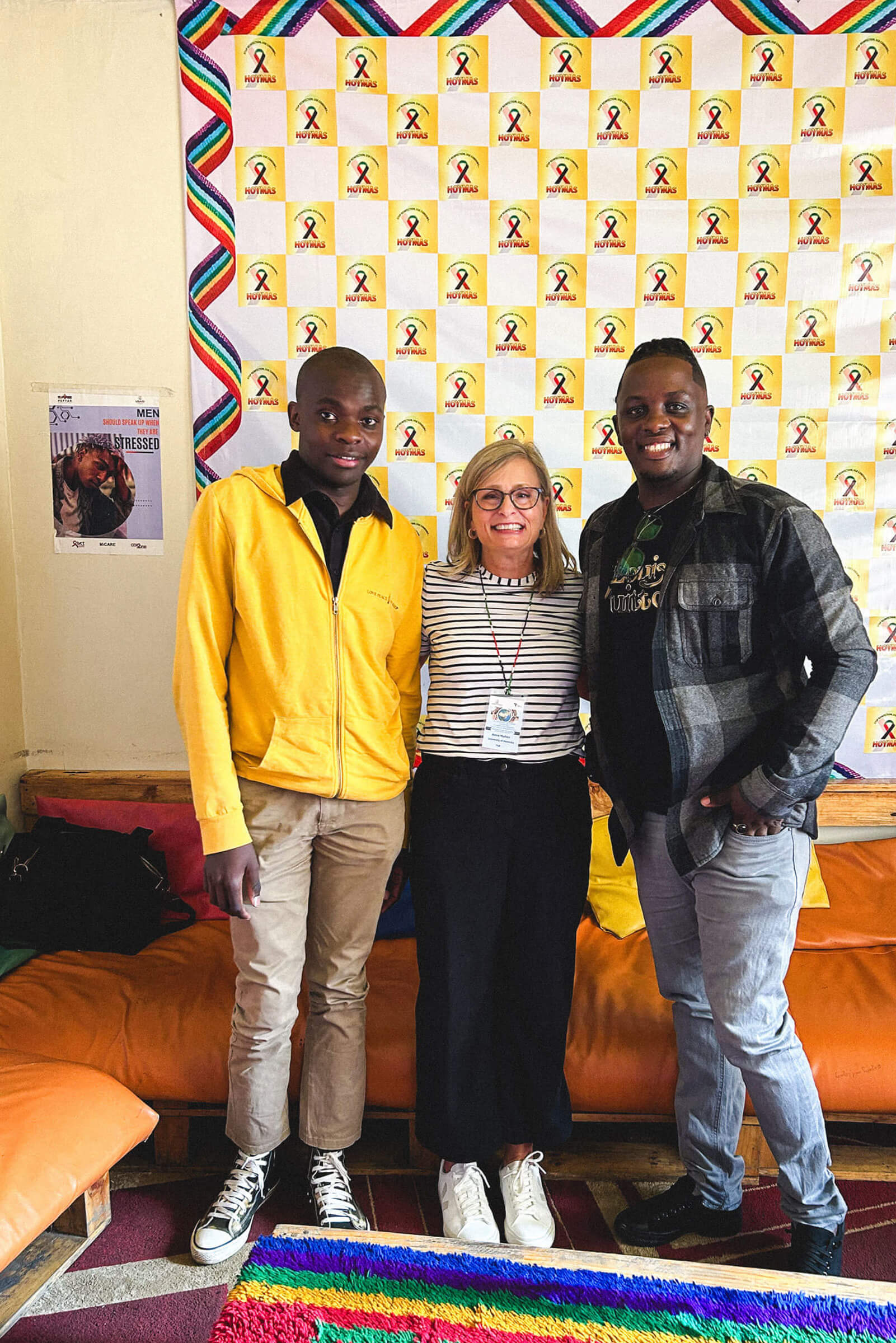Chancellor Anne Mahon with Daniel (left) and Levi