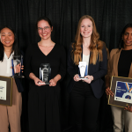 2025 3MT winners Hannah Zhang, Megan Crooks, Taylor Orchard and Madhushani Ariyadasa