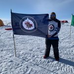 Dr. David Babb at Muller Ice Cap cheering on the Winnipeg Jets.