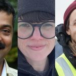 The three recipients of the 2024 Riddell Faculty Teaching Awards. Dr. Johny Stephen (left), Dr. Nicole Wilson (middle), and Dr. Brock Edwards (right).