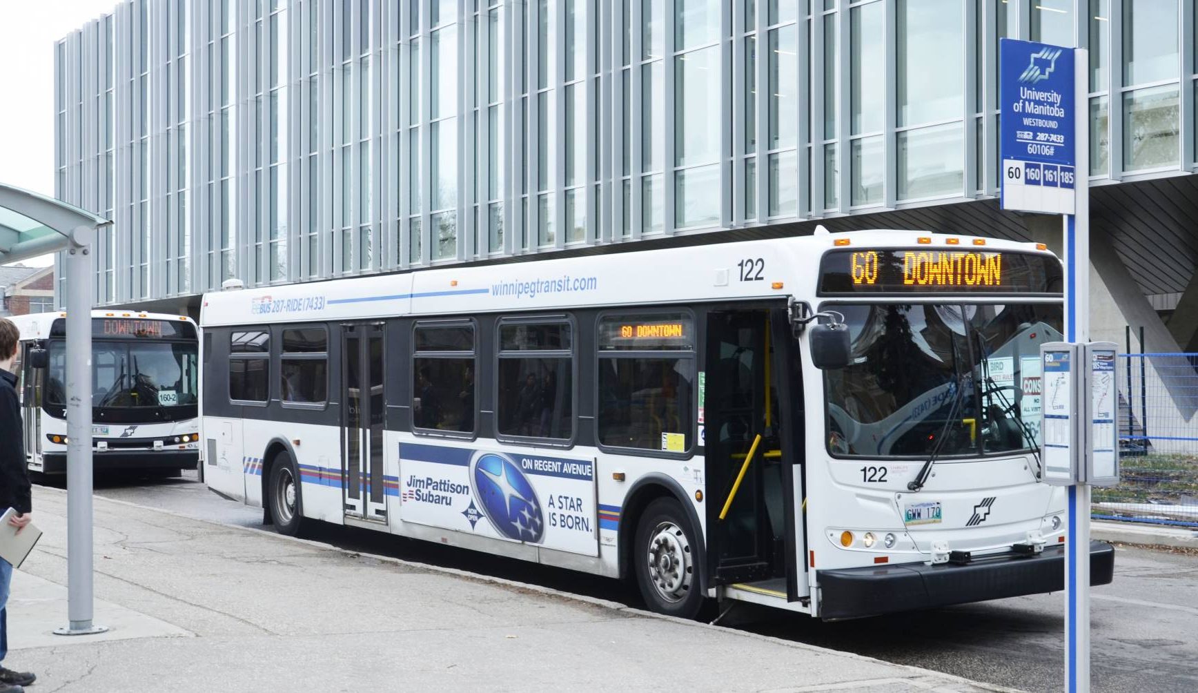 Winnipeg Transit bus on campus