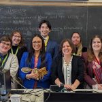 The 2025 Kawaskimhon at Lakehead University, Thunder Bay, ON. Tam Manitoba included Janell Jackson (front, middle in blue), Mary Charlet-Lathlin (back, 3rd from right), Chloe Dreilich-Girard and Raven Morrisseau (front, 2nd and 1st from right).