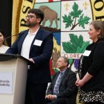 Outstanding law student Cody Buhay [JD/25] recognized his grade 11 & 12 math and chemistry teacher Sabrina NganTsen-Angeles and UM Faculty of Law Clinical Instructor Allison Fenske at the 2025 Student Teacher Recognition Reception awards.