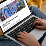 close up of person looking at website on laptop