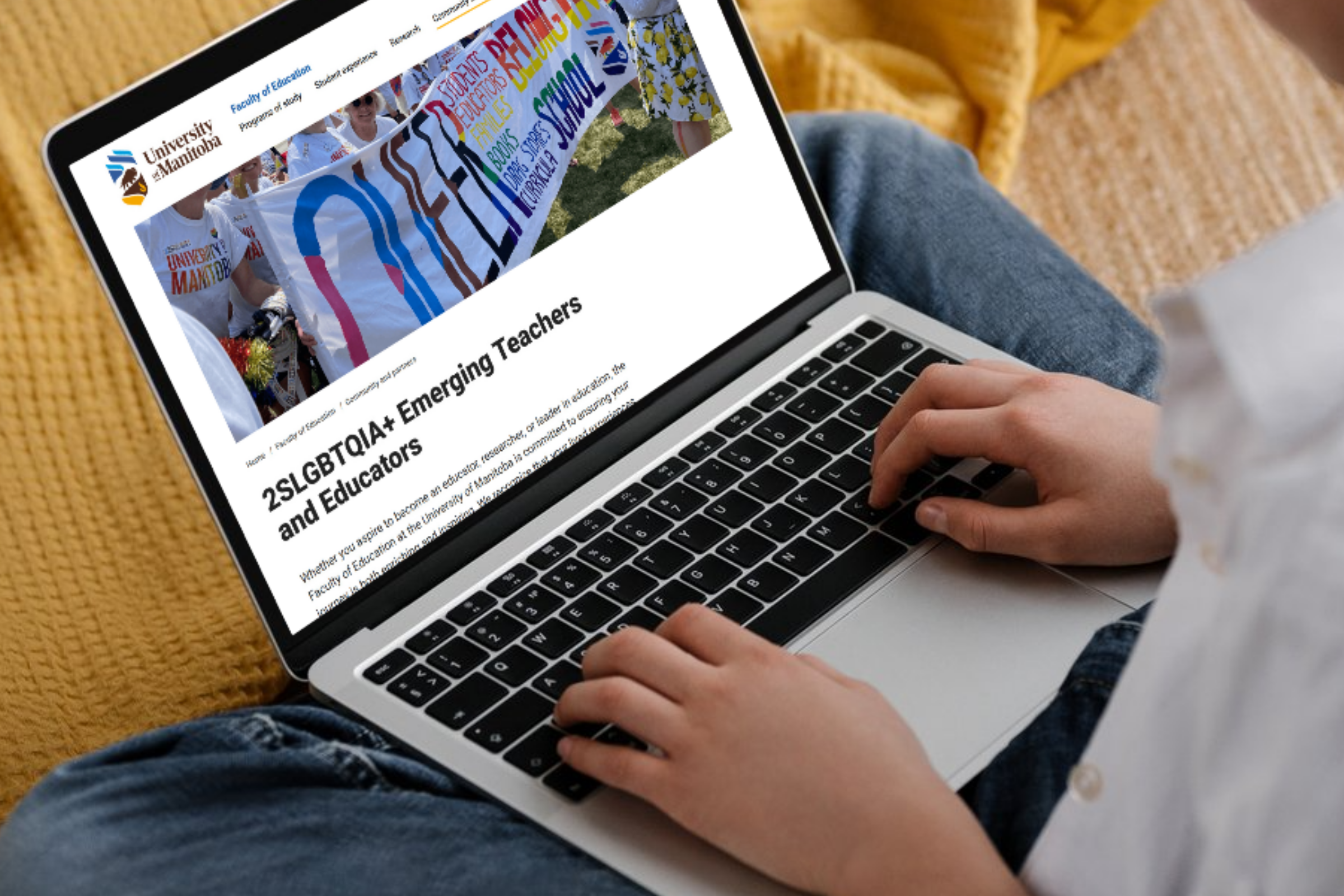 close up of person looking at website on laptop