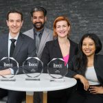 The IBECC team, left to right: Geoffrey, Shubhansh, Zohreh, and Pri.