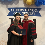 Tara Christianson, recipient of the 2025 UM Distinguished Master’s Thesis Prize with Dr. Rusty Souleymanov at convocation 2025