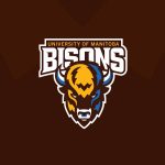 The 2025 Bisons head logo on a brown background with Bison detailing
