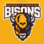 The 2025 Bisons head logo on a yellow background with Bison detailing