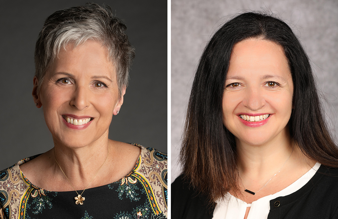 Headshots of Dr. Patricia Kmet and Mary Bertone.