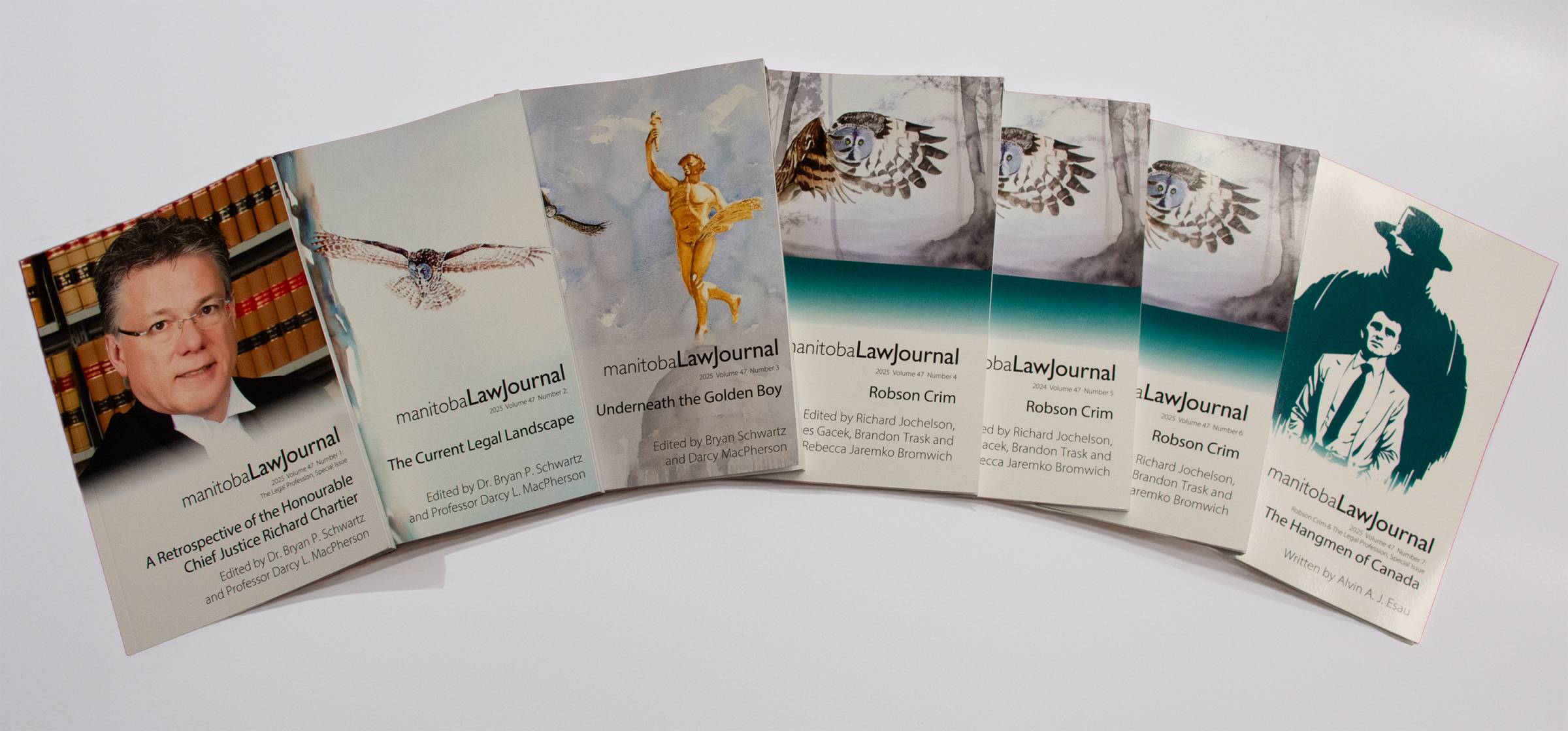 photo of all seven issues of Manitoba Law Journal Volume 47