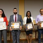 2025 3MP winners, L to R: Mariela Rodriguez, Michael Saley, Olabisi Akinlabi, Asim Joshi