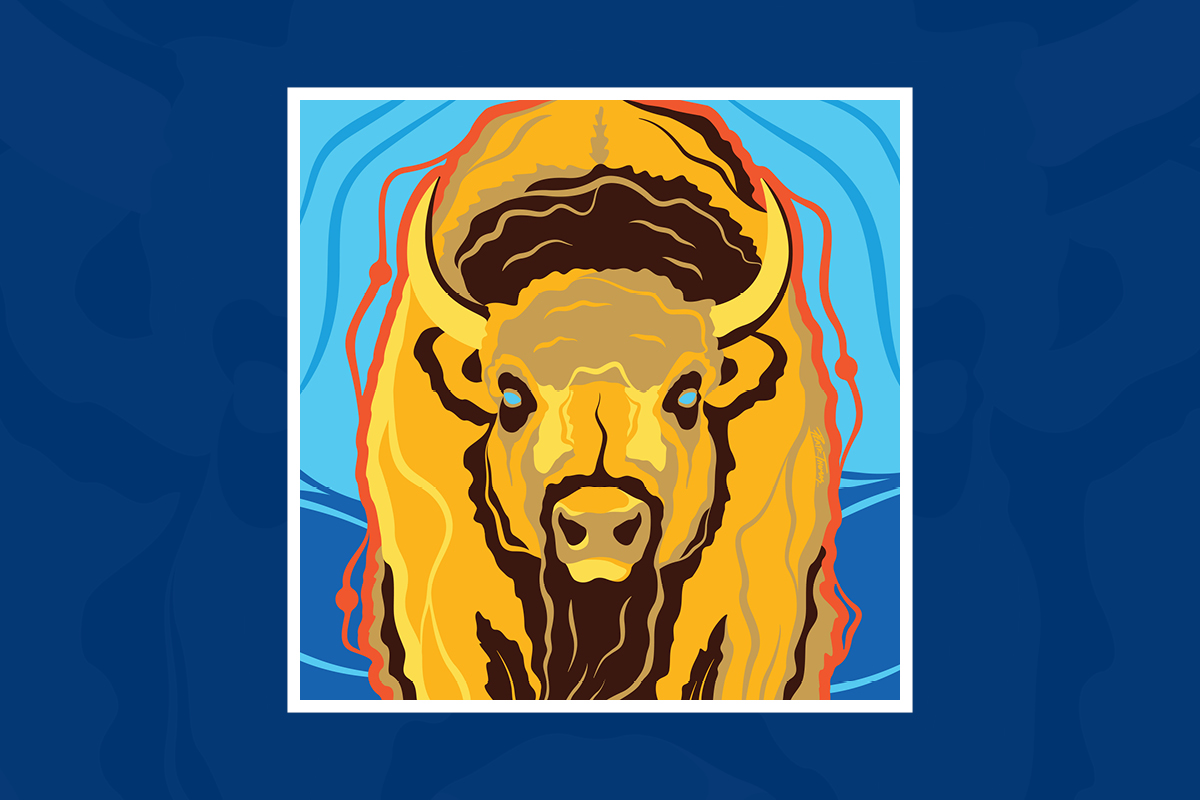 Illustration of a bison.