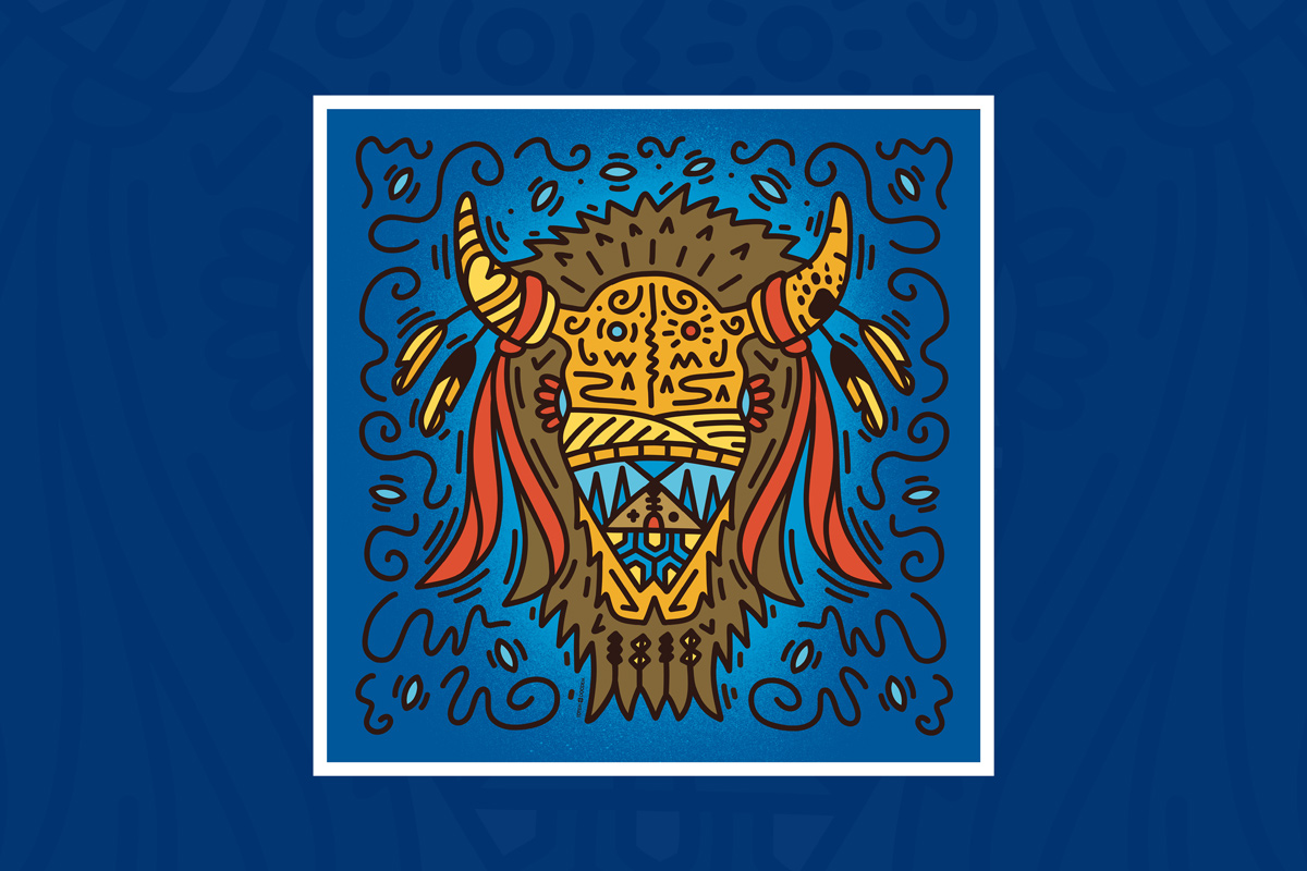 Illustration of skull design.