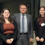 The winning team. From left to right: Emily Dueck, Ari Hanson (competition judge) and Kate O’Rourke (photo credit: Daniel Cha).