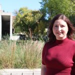Charlene Braun stands outside at Fort Garry campus.