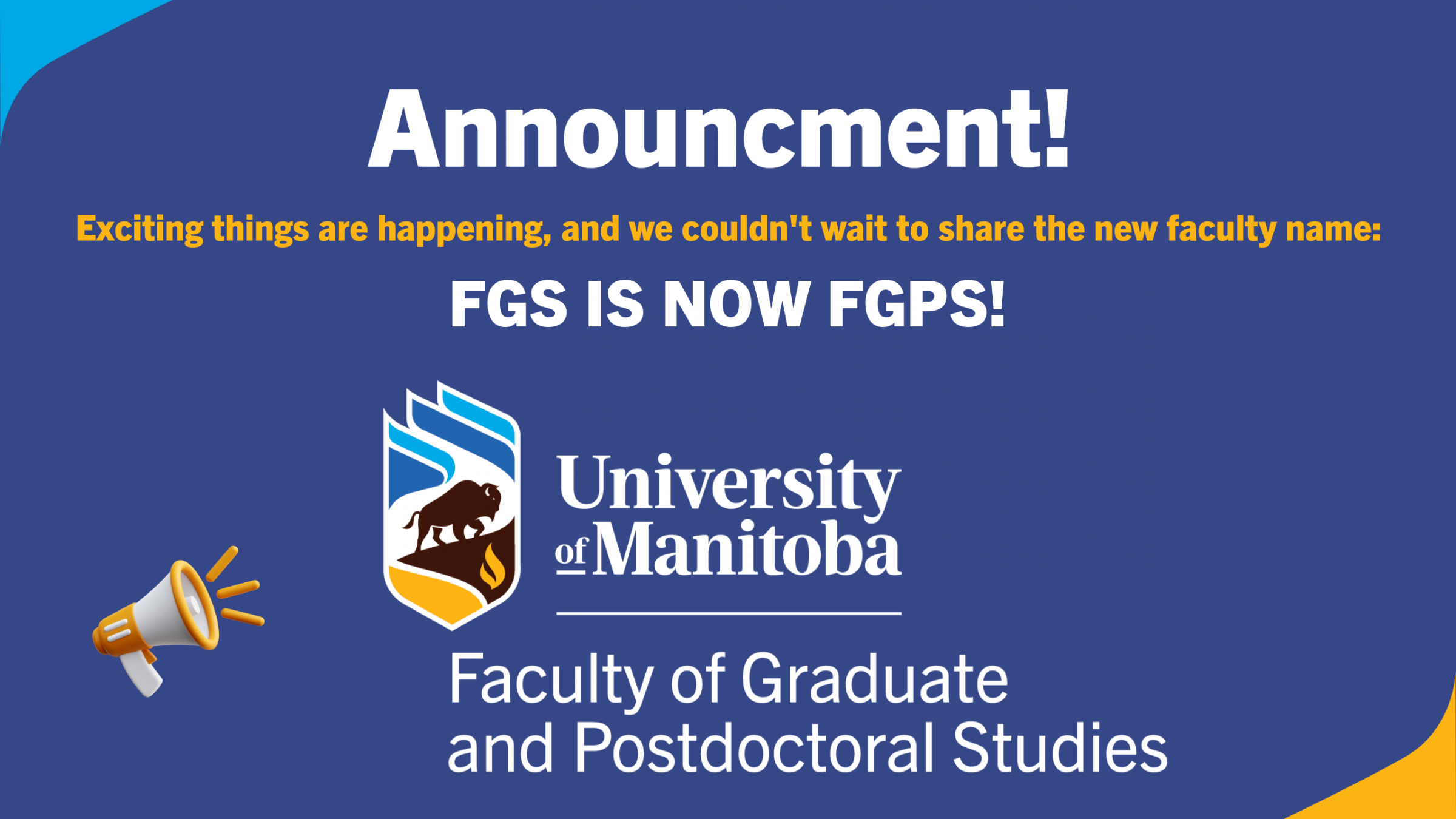 faculty of graduate studies new name