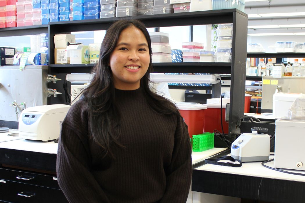 Portrait of Deanne Nixie Miao in a lab.