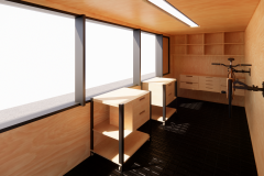 Interior rendering of the Bike Lab.